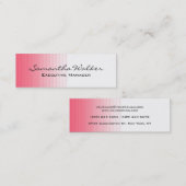 Carte De Visite Mini Écriture manuscrite moderne tendance rose blanc (Devant / Derrière)