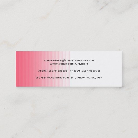 Carte De Visite Mini Écriture manuscrite moderne tendance rose blanc (Dos)