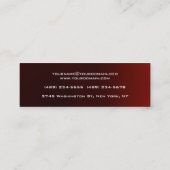 Carte De Visite Mini Écriture mince à la main Moderne tendance rougeâtr (Dos)