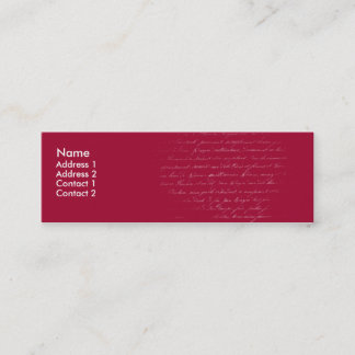 Carte De Visite Mini Écriture rouge - maigre