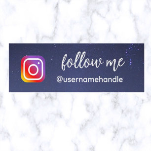 Carte De Visite Mini Editable Night Sky Follow Me Social Media QR Code