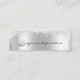 Carte De Visite Mini Égouttements sociaux de gris de l'argent RSVP de