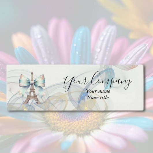 Carte De Visite Mini Eiffel Tower & Bow Mini Business Card