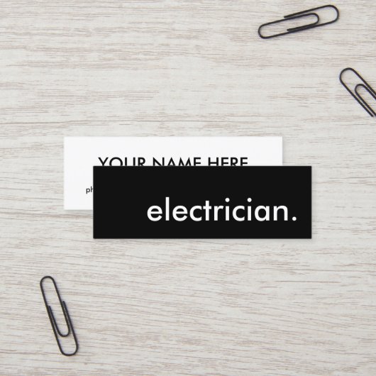 Carte De Visite Mini électricien. (Devant/Arrière en situation)