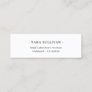 Carte De Visite Mini Élégance exotique. Typographie minimale 07.