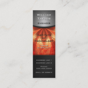 Carte De Visite Mini Élégance métallique rouge avec la verticale de