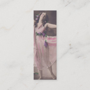 Carte De Visite Mini Élégance vintage en Signet rose floral