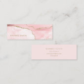 Carte De Visite Mini Élégant Agate rose-Bleu avec Faux Gold (Devant / Derrière)