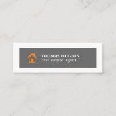 Carte De Visite Mini Élégant agent orange gris minimal (Devant)