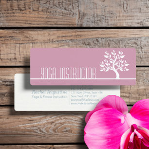 Carte De Visite Mini Elégant arbre Yoga Instructeur Wellness Life Coach