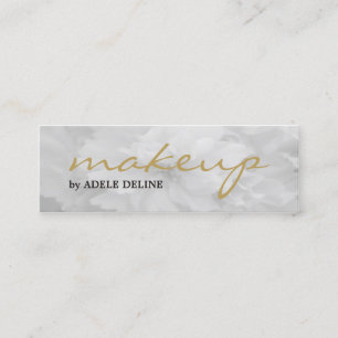 Carte De Visite Mini Élégant Artiste de maquillage floral gris clair ch