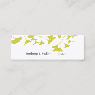 Carte De Visite Mini Elégant Automne Gold Ginkgo Luxe Professional