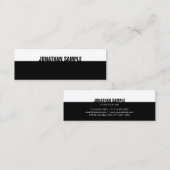 Carte De Visite Mini Élégant B&W Moderne Elégant noir blanc Modèle (Devant / Derrière)