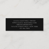 Carte De Visite Mini Elegant Black Typography Photo Makeup (Dos)