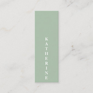 Carte De Visite Mini Élégant blanc classique vert minimaliste photo pla