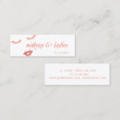 Carte De Visite Mini Elégant blanc moderne, lèvres de Parties scintilla (Devant / Derrière)