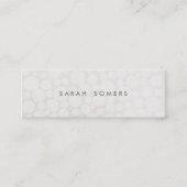 Carte De Visite Mini Elégant blanc sur blanc subtil Motif circulaire 2 (Devant)