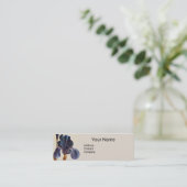 Carte De Visite Mini ÉLÉGANT BLUE IRIS Monogramme (Debout devant)