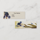 Carte De Visite Mini ÉLÉGANT BLUE IRIS Monogramme (Devant / Derrière)