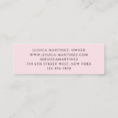 Carte De Visite Mini Elegant Blush Pink Typography Photo Makeup (Dos)