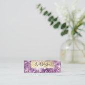 Carte De Visite Mini Élégant Boho Amethyst écrin en cristal (Debout devant)