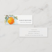 Carte De Visite Mini Elégant Boho moderne Abstrait Sketchy Orange Garde (Devant / Derrière)