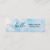 Carte De Visite Mini Élégant Bonjour Minimal Calligraphie Marine bleu (Devant)