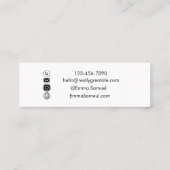 Carte De Visite Mini Élégant Bonjour Minimal Calligraphie Marine bleu (Dos)