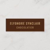 Carte De Visite Mini Elegant Brown Chocolatier Social Icon QR Code  (Devant)