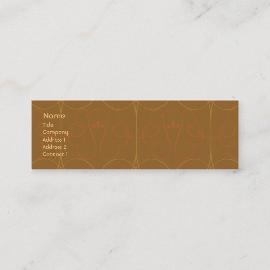 Carte De Visite Mini Élégant Brown - maigre (Devant)
