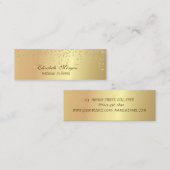 Carte De Visite Mini Élégant Chic Faux Gold-Diamonds (Devant / Derrière)