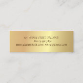 Carte De Visite Mini Élégant Chic Faux Gold-Diamonds (Dos)