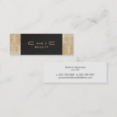 Carte De Visite Mini Elégant Chic Linge Noir Sequin Or Beauté (Devant / Derrière)