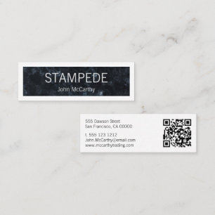 Carte De Visite Mini Élégant Chic Marbre Noir Blanc Minimaliste