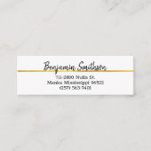 Carte De Visite Mini Élégant Chic Moderne Faux Or Luxe Personnalisé (Devant)