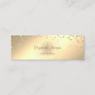 Carte De Visite Mini Élégant Chic Or Diamants Lotus