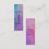 Carte De Visite Mini Elégant chic Shears Comb Aquarelle (Devant / Derrière)