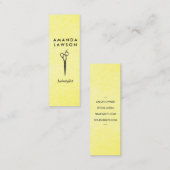 Carte De Visite Mini Elégant chic Shears Comb Yellow Grungy Texture (Devant / Derrière)
