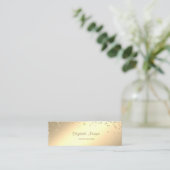 Carte De Visite Mini Élégant Chic Simple Or Diamants (Debout devant)