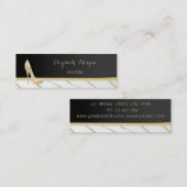 Carte De Visite Mini Élégant Chic Stylish, Noir, Talons (Devant / Derrière)