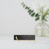 Carte De Visite Mini Élégant Chic Stylish, Noir, Talons (Debout devant)