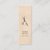 Carte De Visite Mini Elégant Chic Texture Gris Ciseaux Cheveux Styliste (Devant)