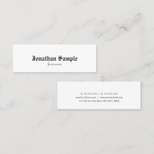 Carte De Visite Mini Élégant Classique Vieux Anglais Simple Nostalgique (Devant / Derrière)