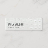 Carte De Visite Mini Elégant Classy Simple Ivory Blanc Cuir Texture (Devant)