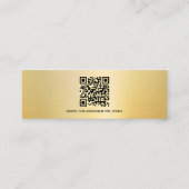 Carte De Visite Mini Élégant Code QR Moderne Or Créez Votre Propre (Dos)