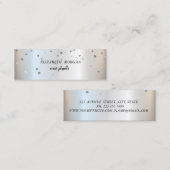 Carte De Visite Mini Élégant Confetti Design Et Tendance, Argent (Devant / Derrière)