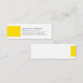 Carte De Visite Mini Élégant Créatif Blanc Jaune Simple Professionnel (Devant / Derrière)
