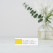 Carte De Visite Mini Élégant Créatif Blanc Jaune Simple Professionnel (Debout devant)