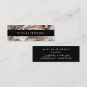 Carte De Visite Mini Élégant cuivre moderne rose or marbre blanc (Devant / Derrière)