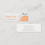 Carte De Visite Mini Élégant Cute Orange Bold Merci Fruité Shopping (Devant / Derrière)